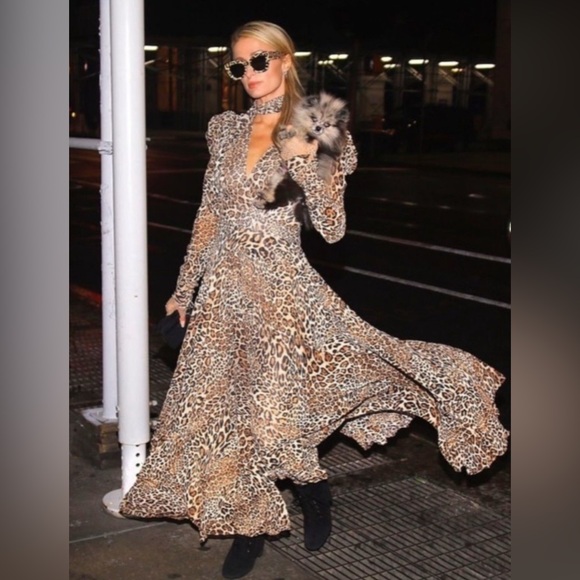 Ronny Kobo Collection Dresses & Skirts - Ronny Kobo Bernadette Leopard Print Maxi Dress Size Small